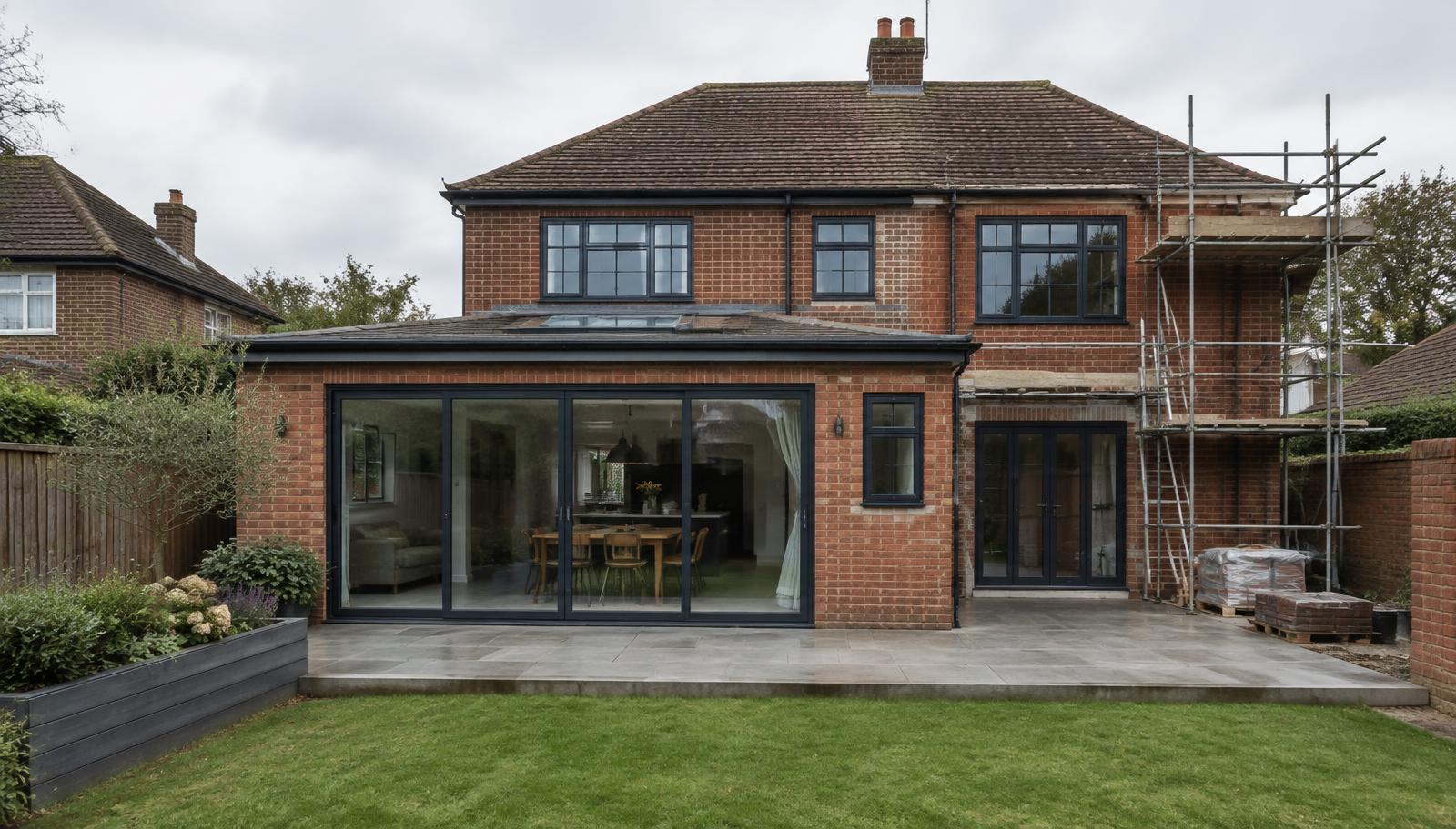 British home undergoing a residential extension and refurbishment